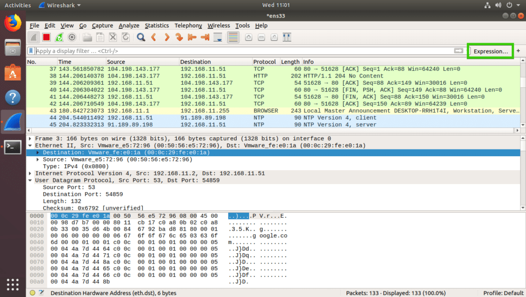 ubuntu server wireshark