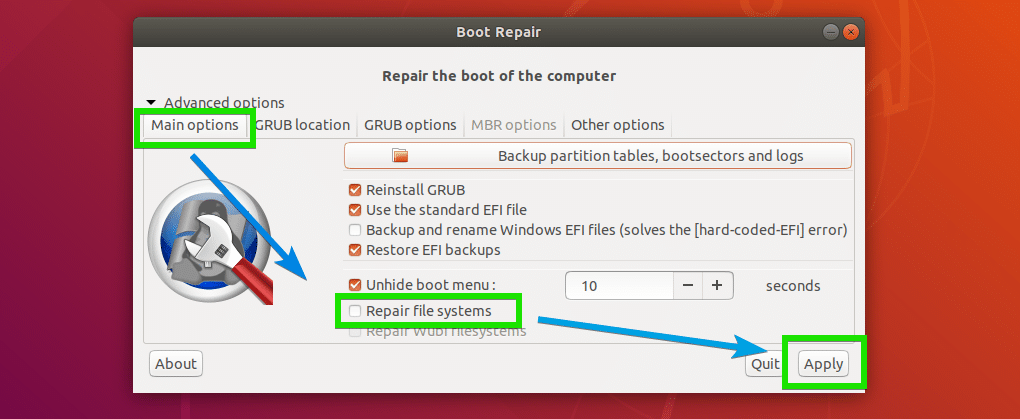 Как установить boot repair на ubuntu