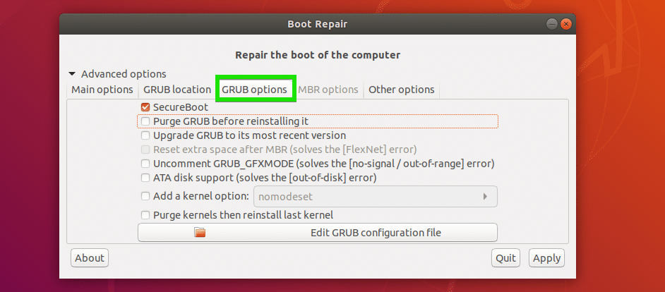 Как установить boot repair на ubuntu