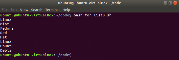 Bash Loop Through A List Of Strings