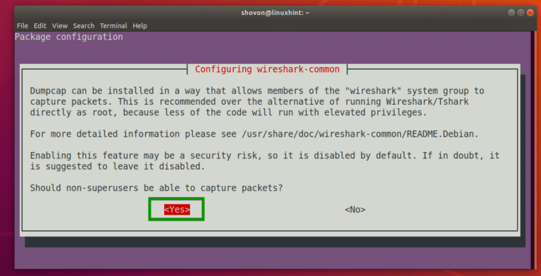 wireshark ubuntu non root user
