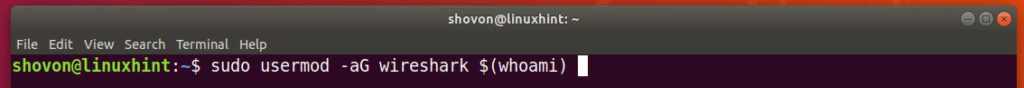 wireshark ubuntu command line