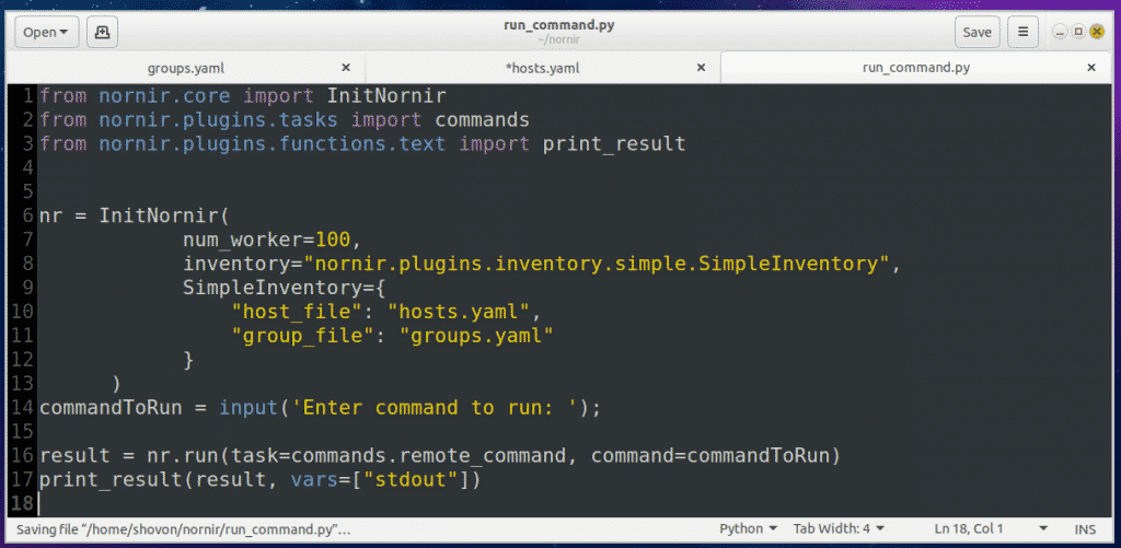 Install nornir Python Library on Ubnutu