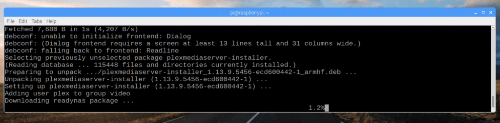plex media server raspberry pi version command