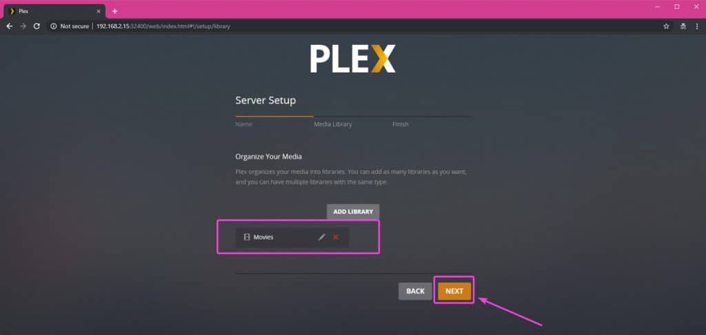 plex media server raspberry pi 3 no localhost