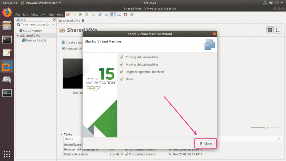 connect share vmware fusion linux