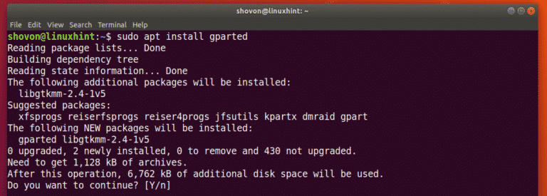 Не запускается gparted в ubuntu