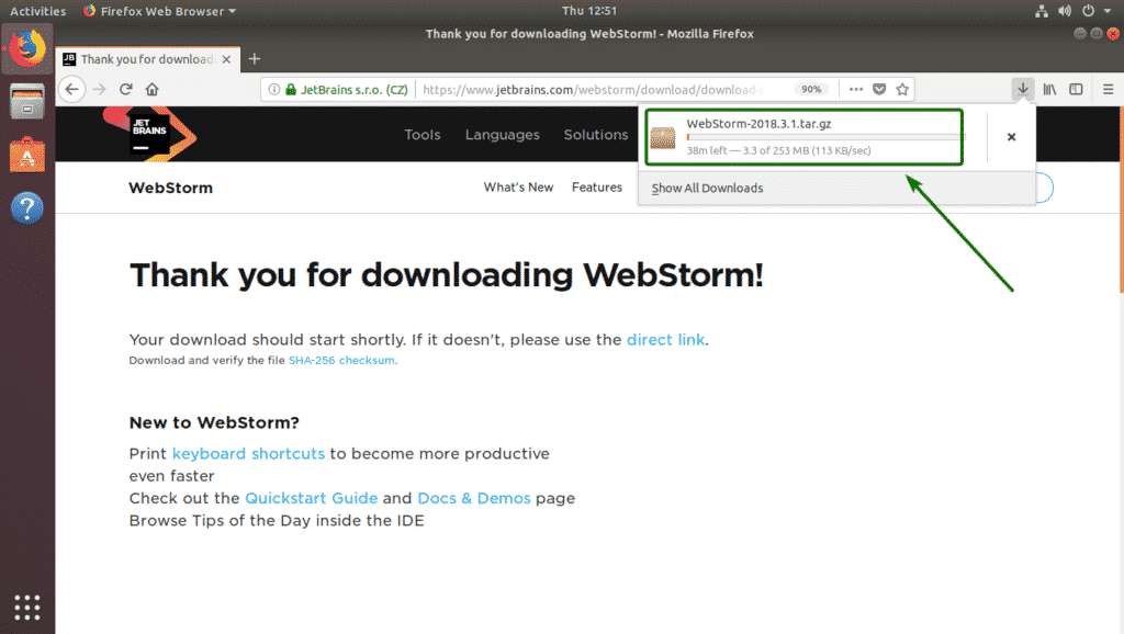 download webstorm for ubuntu