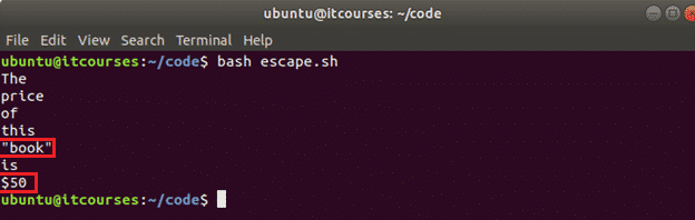 Bash Escape Quotes