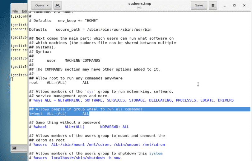 Как добавить пользователя в sudoers в centos