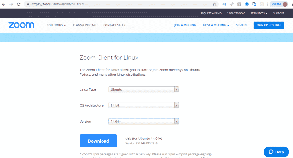 zoom install ubuntu 18.04