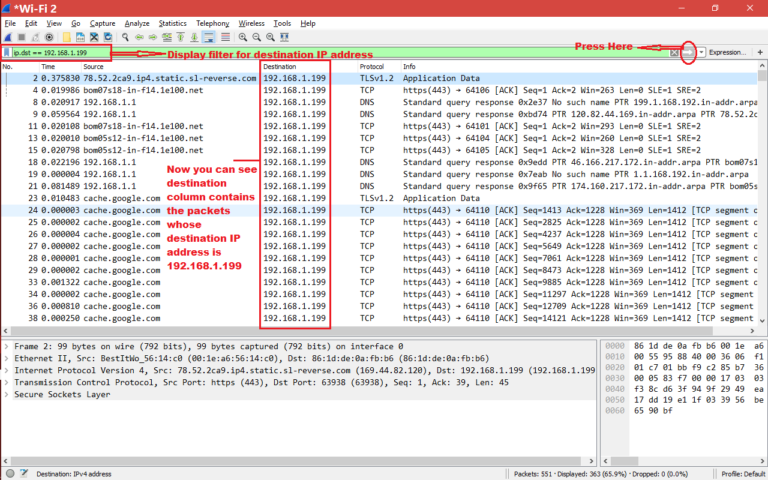 filter wireshark by ip