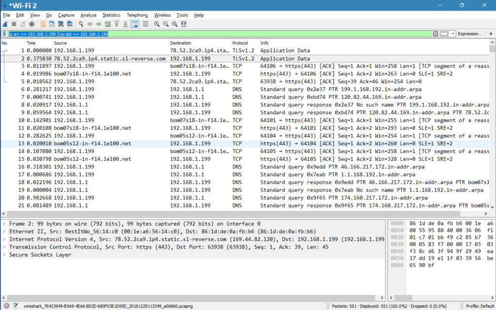 wireshark display filter ip address and protocol