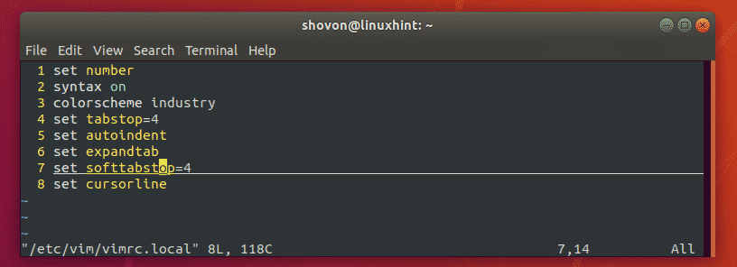 linux vim command