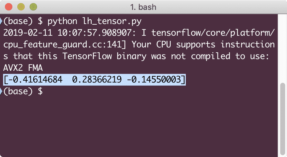 Краткое руководство по Tensorflow