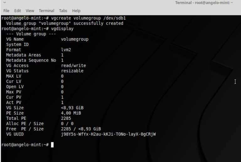 Configure LVM on Linux Mint