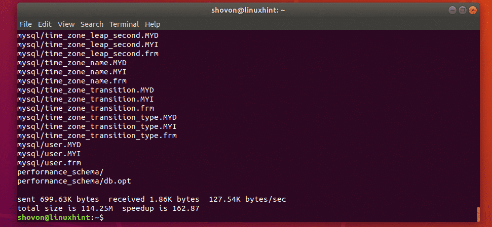 mysql database file location linux