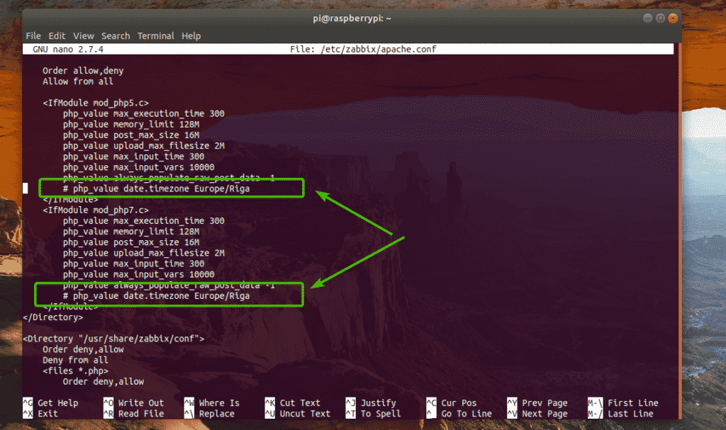 Php value. Zabbix Raspberry Pi.