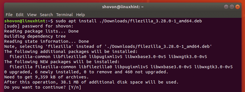 linux install deb
