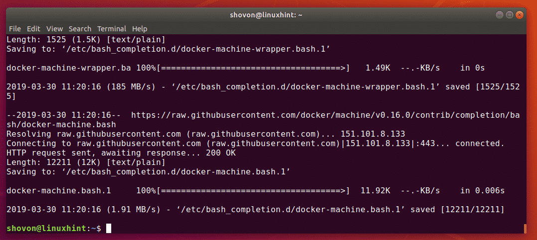docker for mac installing bash completion