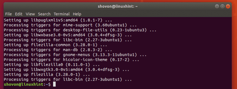 install filezilla ubuntu command line