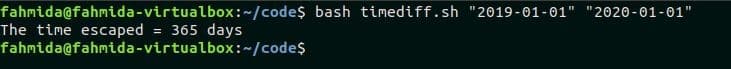 Bash Date Example