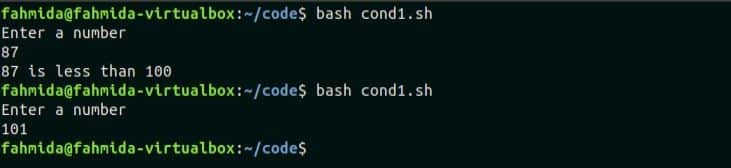 Bash Conditional Statement