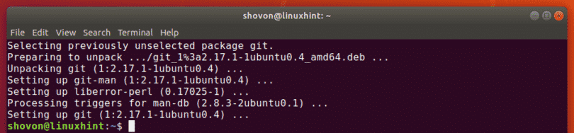 Проверить установлен ли git ubuntu