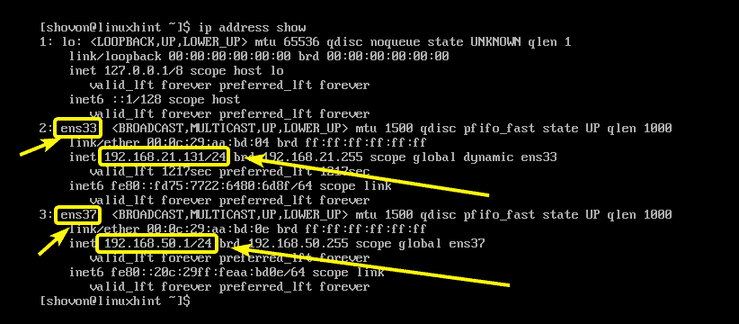 linux ip command get mac address