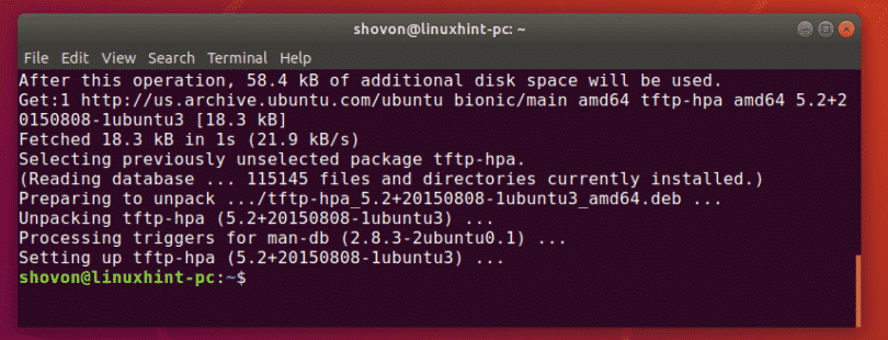 install tftp client ubuntu