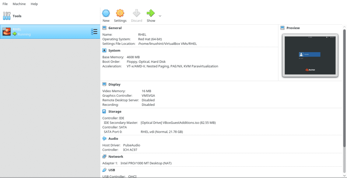 redhat iso for virtualbox