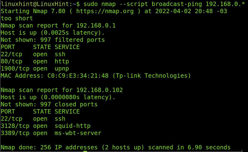 Nmap Ping Sweep