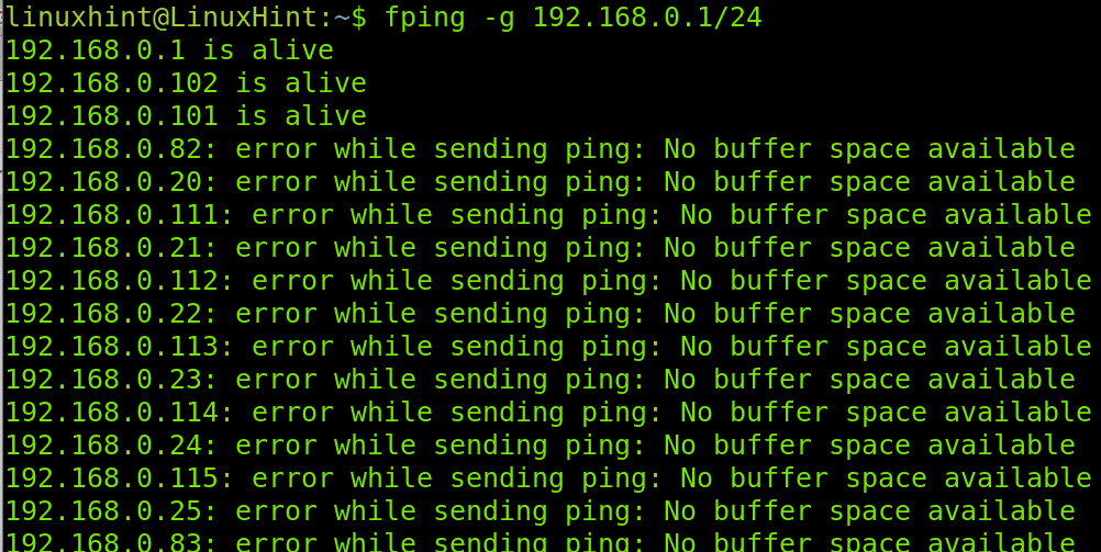 Nmap Ping Sweep