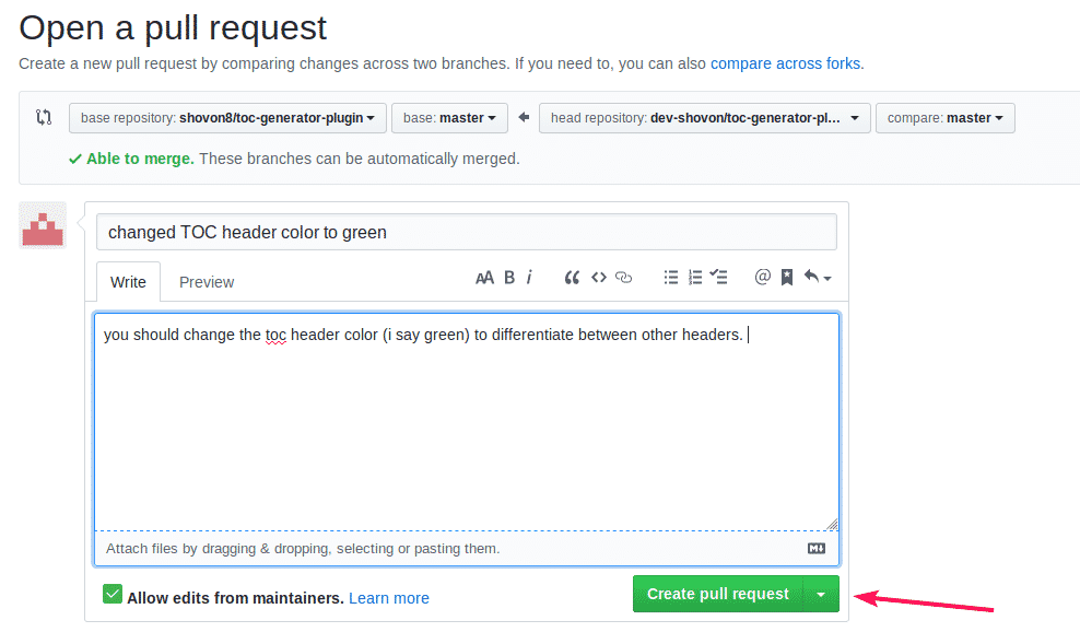 Посмотрите Pull request. Ссылку на пул реквест. Мердж через пулреквест. Посмотри Pull request.