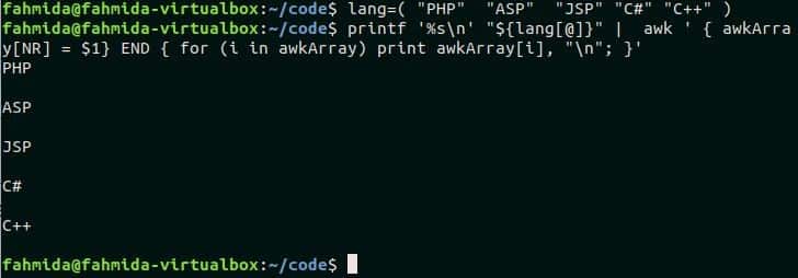 awk permute array