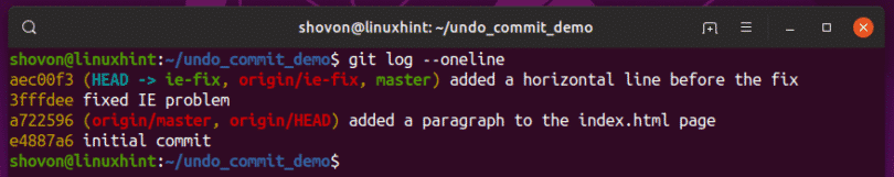 git undo commit without history