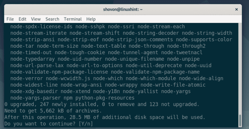 install node js debian 10