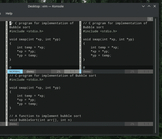 Sort int. Разделение экрана Linux. Главный экран vim. Void Bubblesort. Linux  Split Screen text Editor.