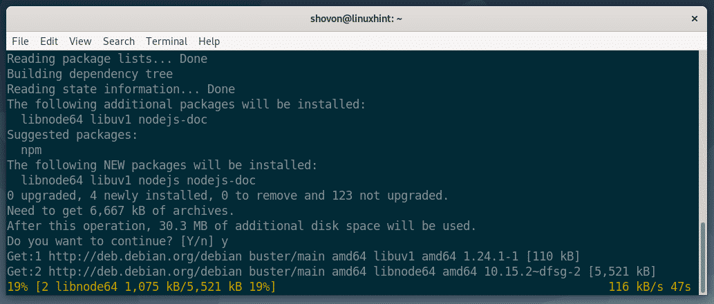 install node debian 10