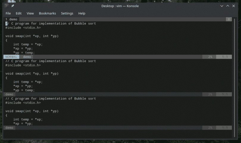 vim open file in split screen