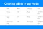 Creating tables in org-mode