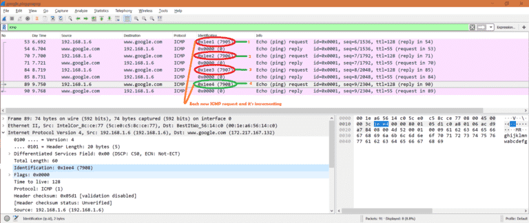 wireshark filter ping