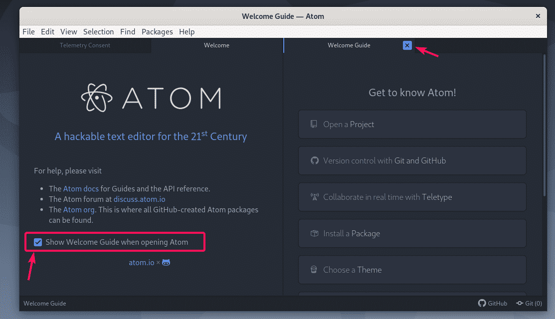 Как установить atom debian