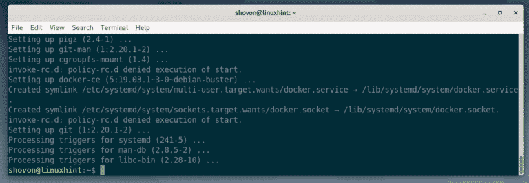 docker debian 10