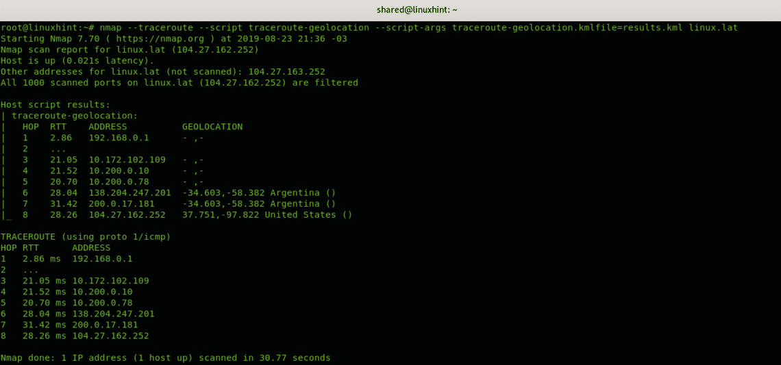 Traceroute with Nmap