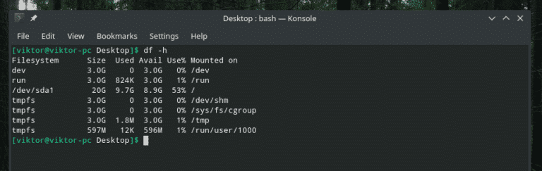 Команда df h в linux