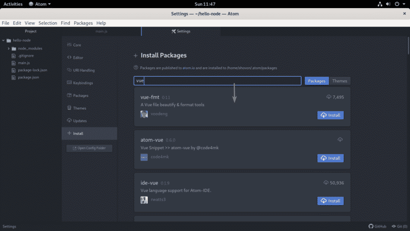 Как установить atom debian