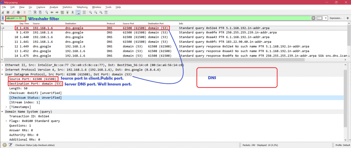 wireshark capture filter port