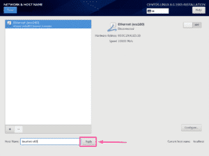 centos install hostname