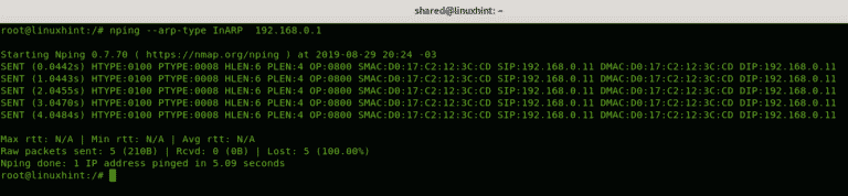basic network mac address scan